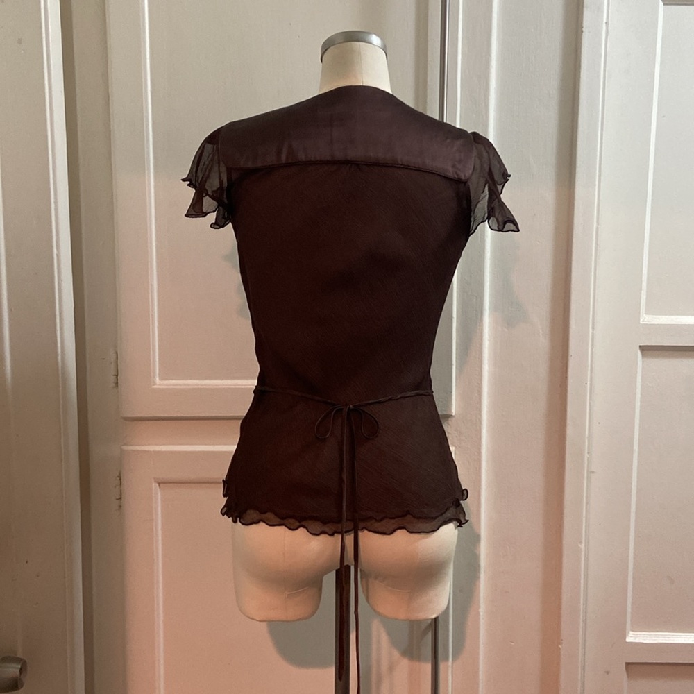 Silk cap sleeved blouse - Picture 3 of 6